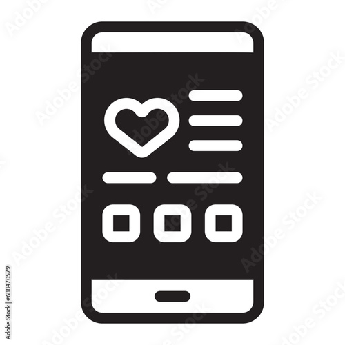 dating app glyph icon