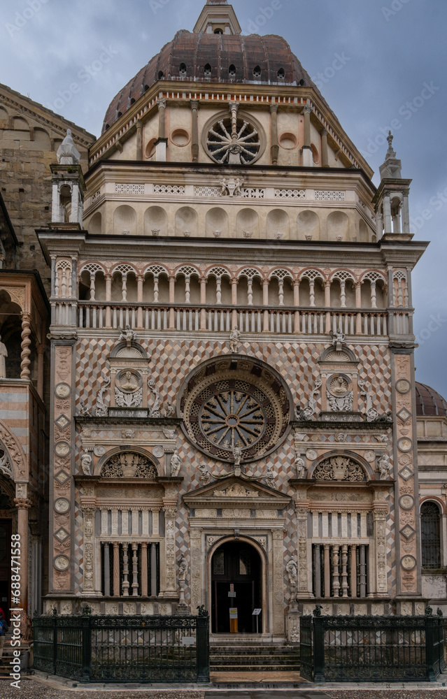 facade of the Santa Maria Maggiore church in the heart of the old Citta Alta