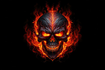 skull in fire background