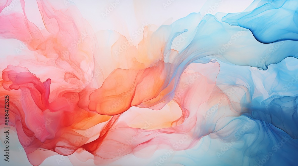 Beautiful abstract painting created by slowly blending and softly combining liquid paints.