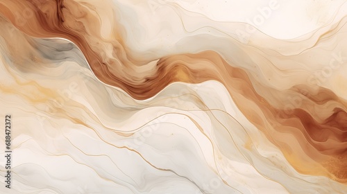 Imitating alcohol ink, beige, brown watercolor fluid painting vector backdrop design, dusty pastel, neutral, and golden marble, beautiful soft splash style dye.