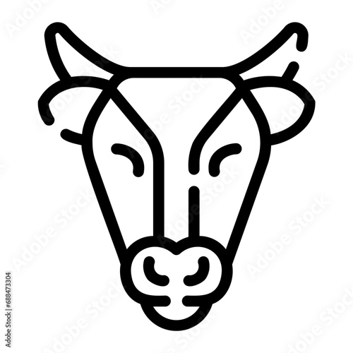 cow Line Icon
