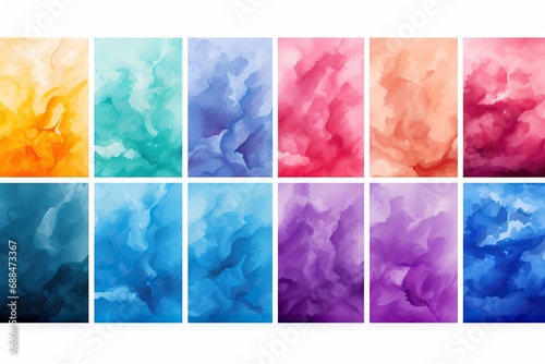 flyer brochure poster background watercolor colorful bright set Big graphic bundle colours blue red green colourful rainbow template booklet flier brush shape © akkash jpg