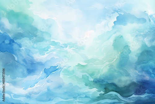 Background Watercolor Blue Beautiful paper art abstract sea sky soft cold winter artistic artwork authentic bright brush canvas colours coloured