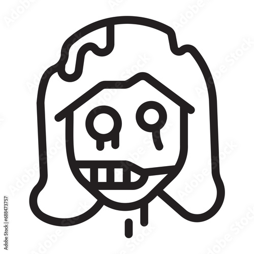zombie line icon