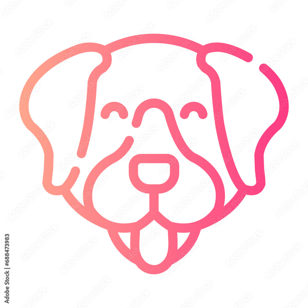 dog Line Gradient Icon dog Line Gradient Icon