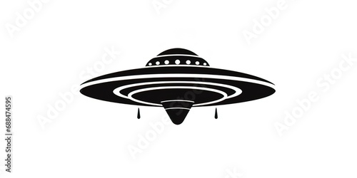 UFO ship logo simple style - generative ai