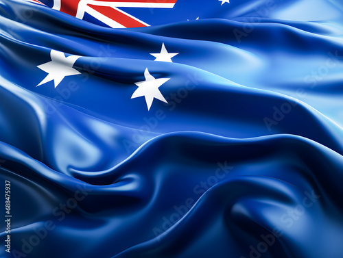 The Australian flag waving texture photo