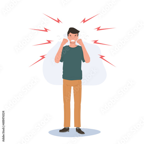 Aggressive Anger. Furious  Very Angry Person.