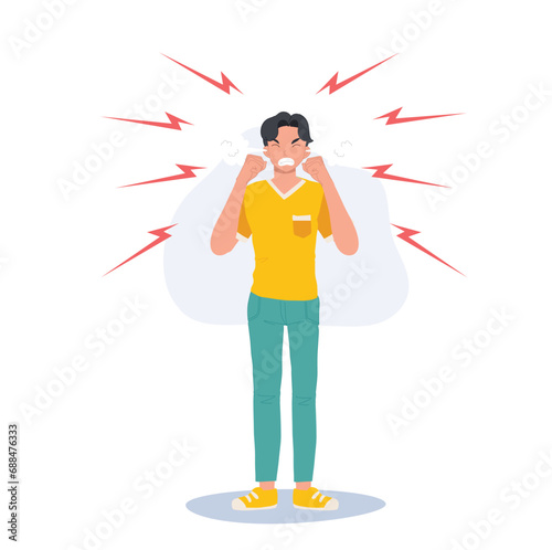 Aggressive Anger. Furious  Very Angry Person.