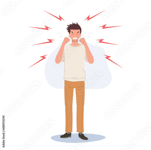 Aggressive Anger. Furious  Very Angry Person.