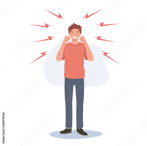 Aggressive Anger. Furious  Very Angry Person.