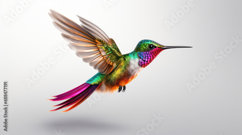 Graceful Hummingbird, Isolated Elegance on a Clear Background - Vibrant Beauty in Flight. © pkproject