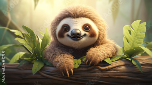 Cute Cartoon Sloth
