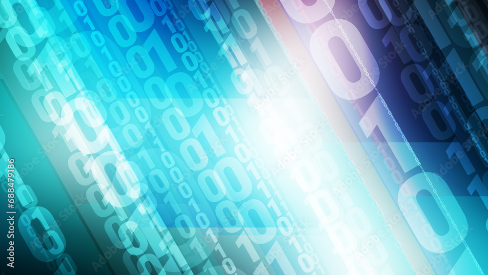 Abstract binary rectangles and white backdrop exploring binary concept in machine learning, ai, and computer science for data management, digital transformation, and cyber security