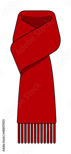 Scarf (muffler) vector template illustration