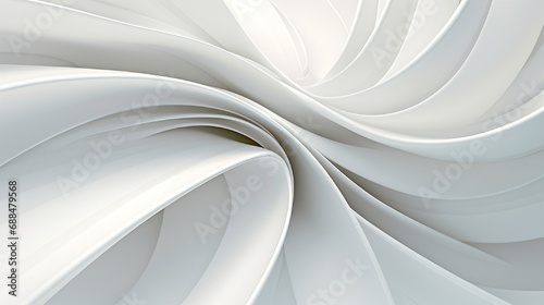 White intersected 3d spirals, abstract digital illustration, background pattern