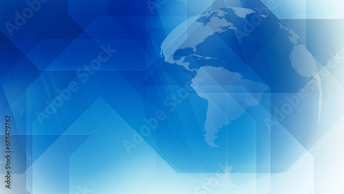 Background globe octagons smooth and futuristic template for digital world news. global network of communication and information, connecting world through octagonal shapes and broadcast graphics