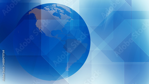 World news globe octagons modern composition of octagonal shapes in digital world, creating bright and smooth backdrop for global communication and international news