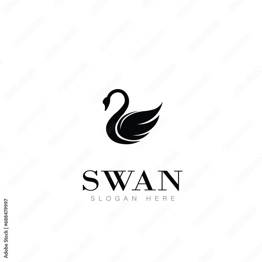 Fototapeta premium swan animal logo beauty fashion vector