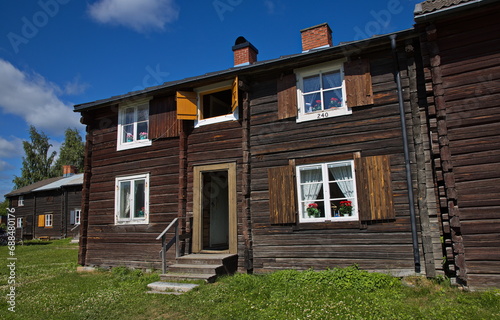 Historical building in Bonnstan (Peasant's Town) in Skelleftea, Sweden, Europe 