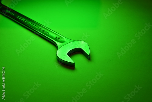 wrench spanner tool mechanic industry work shop green light