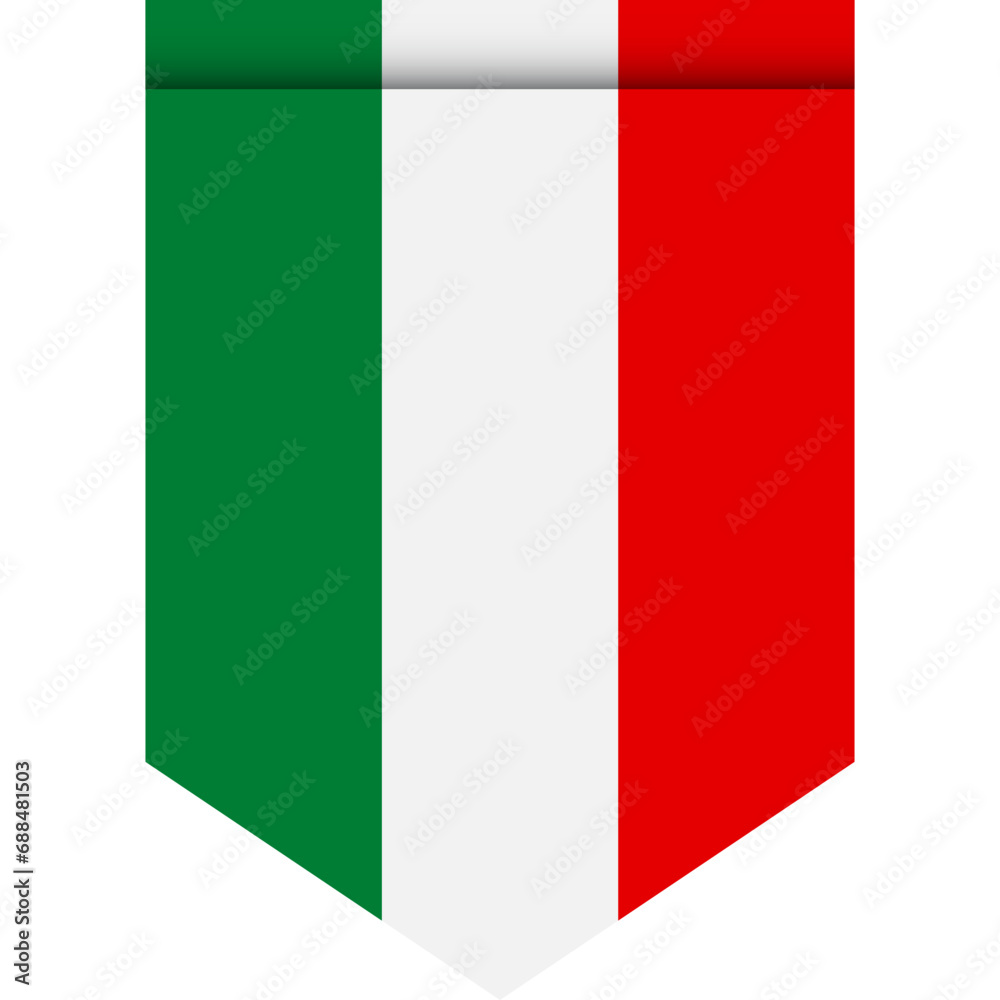 Hungary flag or pennant isolated on white background. Pennant flag icon.