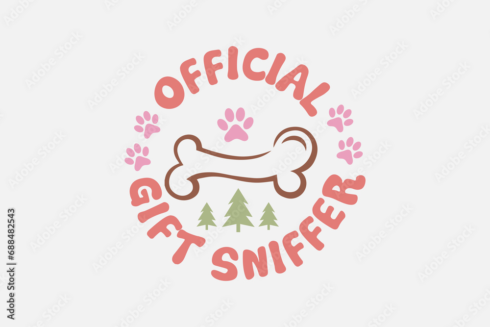 Official gift sniffer Christmas Funny Dog Saying Design 