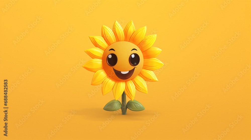 Cute Cartoon Sunflower