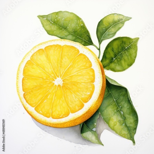 watercolor lemon isolated on white . ai generated