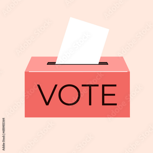 Voting background. Vector background of a ballot paper going into a ballot box. Election concept.