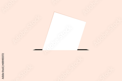 Voting background. Vector background of a ballot paper going into a ballot box. Election concept.