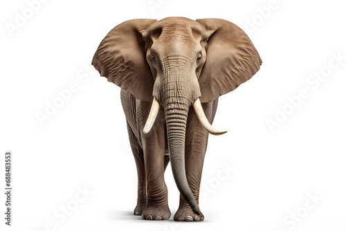 African elephant isolated on white