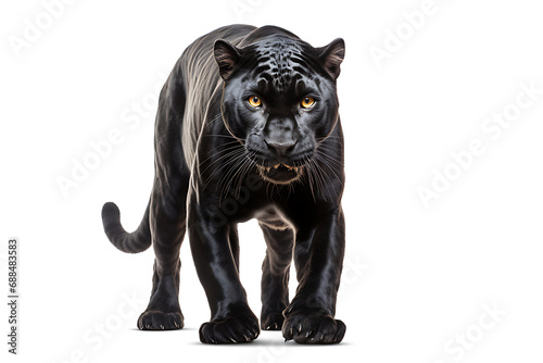 Tiger  isolated on white background. Tiger is staring at prey.