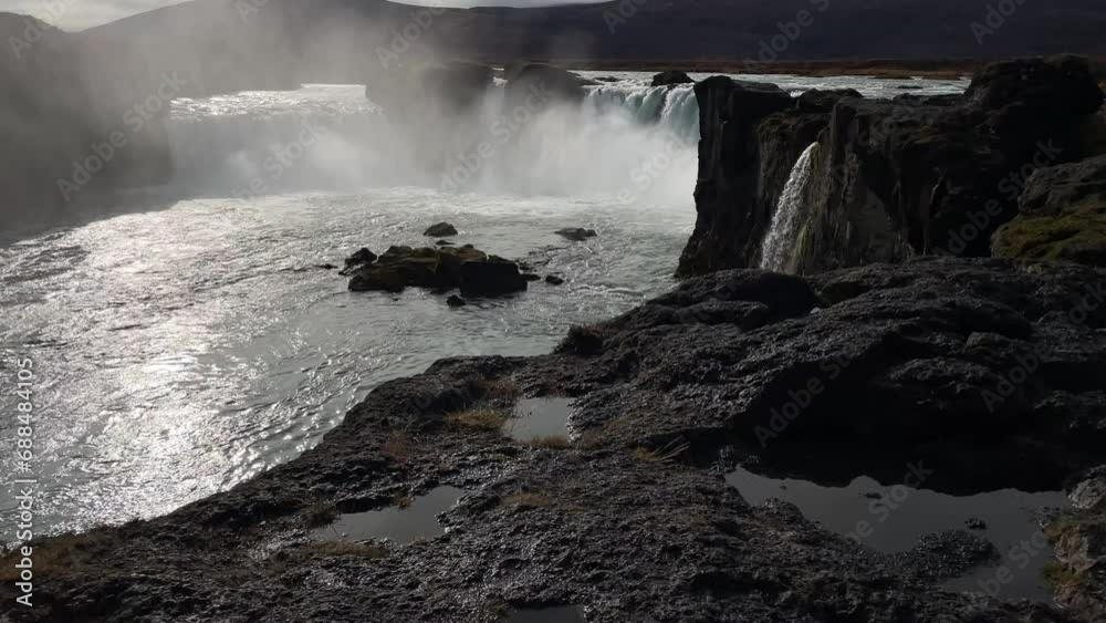 Goðafoss waterfall in Iceland in autumn Goðafoss waterfall in Iceland in autumn