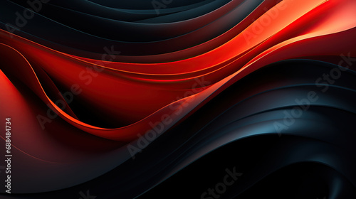 Abstract red and black wavy background. 3d rendering, 3d illustration. 