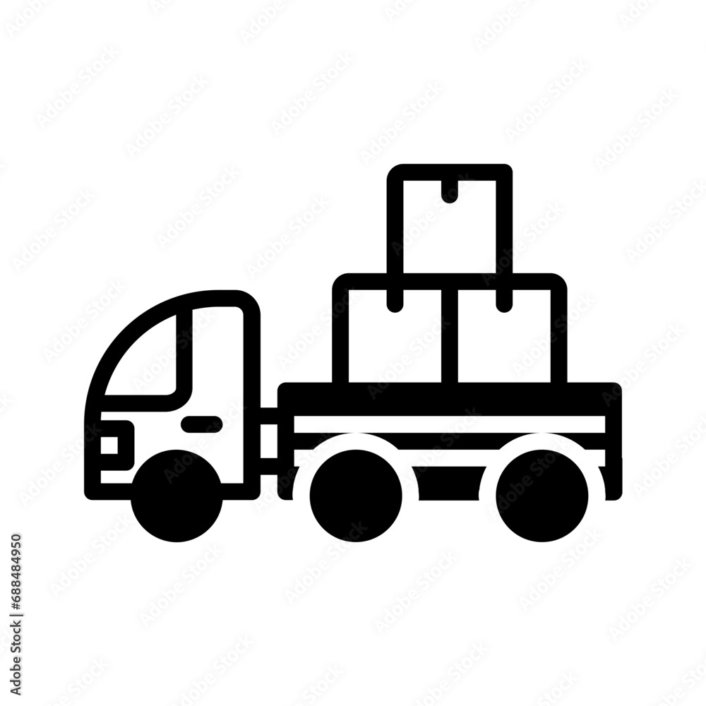 Solid black icon for Freight Solid black icon for Freight