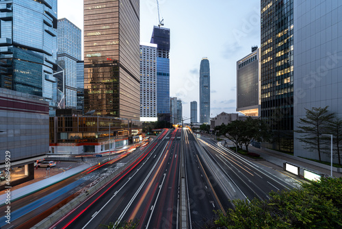 Canvas Print downtown hong kong city at night