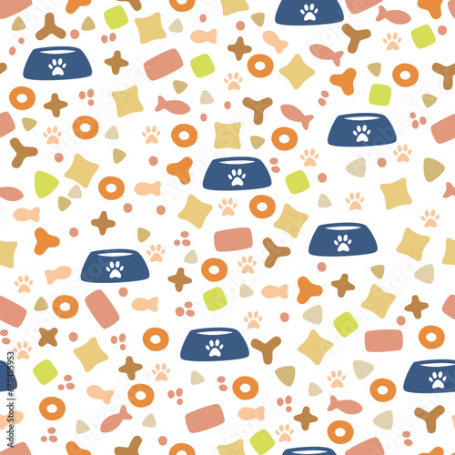vector pet food seamless pattern background. seamless pattern of cat food. packaging pets food. kitten food pattern background. kitten food pattern.