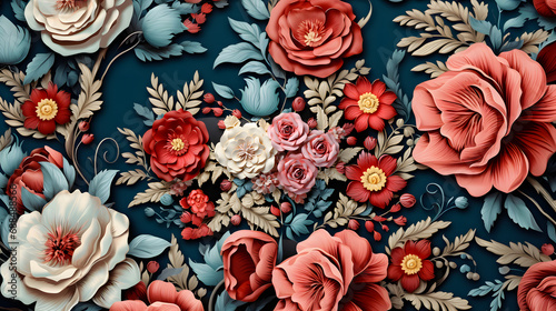 Paper flowers on light back...