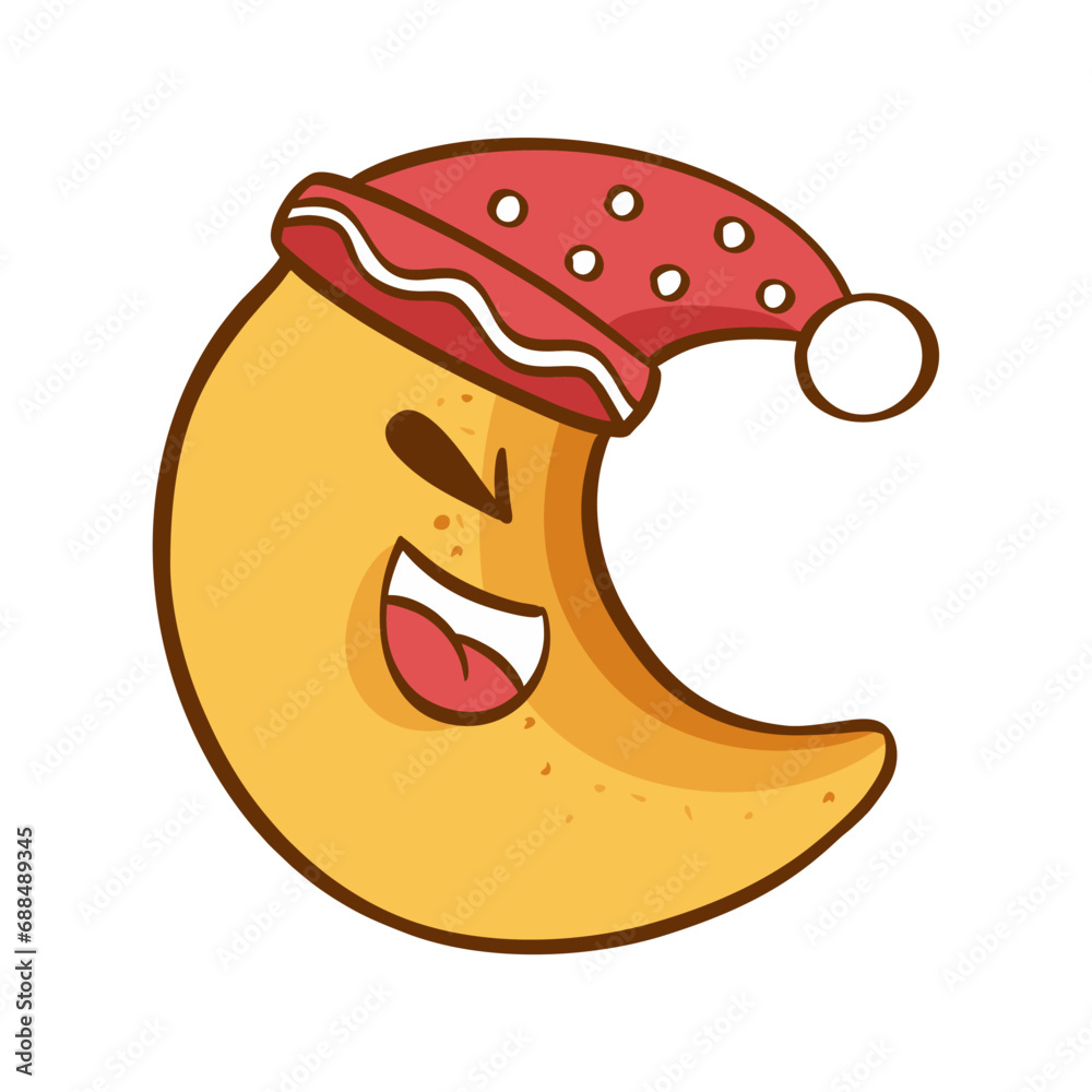 Gingerbread cookies Christmas moon. Vector illustration on a white background Gingerbread cookies Christmas moon. Vector illustration on a white background