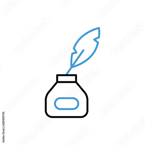  Ink Well icon vector stock illustration