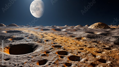 Moon surface with lunar cra...