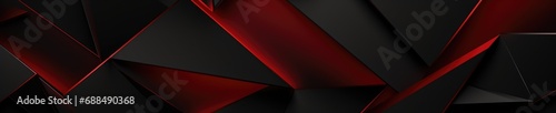 black and red geometric shape banner 