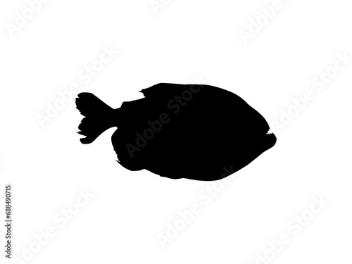 Piranha Fish Silhouette, can use for Logo Gram, Website, Art Illustration, Pictogram, Icon or Graphic Design Element. Vector Illustration 