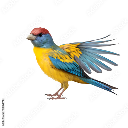 Yellow bird isolated on transparent background © feng