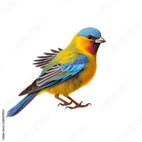 Yellow bird isolated on transparent background © feng