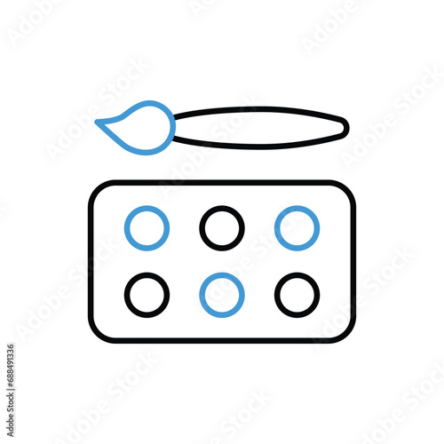 Watercolor icon vector stock illustration