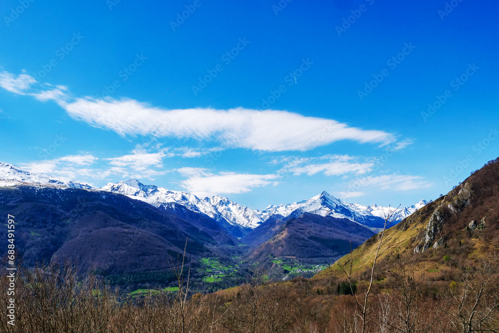 valley of Argeles gazost in French Pyrenes mountains valley of Argeles gazost in French Pyrenes mountains