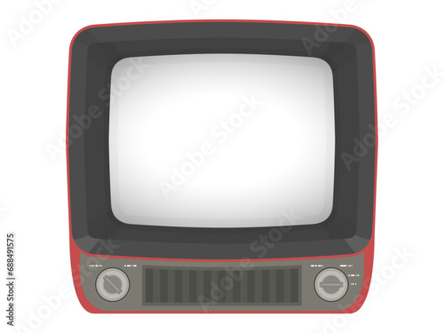 レトロなブラウン管テレビのベクターイラスト素材E　ベクター／透過PNG／JPEG